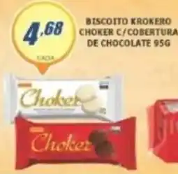 Super Varejista Biscoito krokero choker c/ cobertura de chocolate oferta