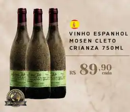 Empório Bahamas vinho espanhol mosen cleto crianza oferta