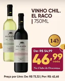 Pais e Filhos Supermercados vinho chil. el raco oferta