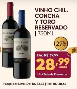Pais e Filhos Supermercados vinho chil. concha y toro reservado oferta