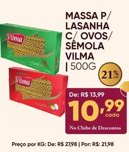 Pais e Filhos Supermercados Massa p/ lasanha c/ ovos/ sémola vilma oferta
