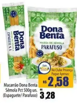 Proença Supermercados Macarrão dona benta oferta