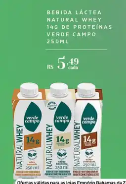 Empório Bahamas bebida láctea natural whey verde campo oferta