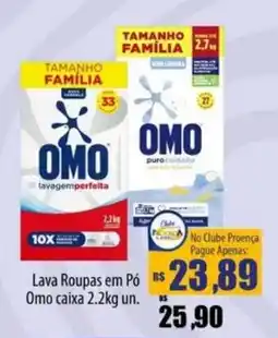 Proença Supermercados Lava Roupas em Pó Omo caixa 2.2kg un. oferta