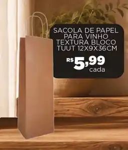 Empório Bahamas sacola de papel para vinho textura bloco oferta