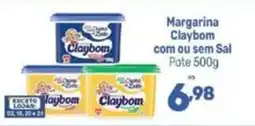 Supermercados Jau Serve Margarina claybom com ou sem sal oferta