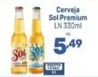 Supermercados Jau Serve Cerveja Sol Premium LN oferta