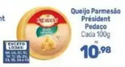 Supermercados Jau Serve Queijo Parmesão Président Pedaço oferta