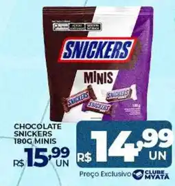 Supermercados Myatã chocolate snickers minis oferta