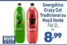 Supermercados Jau Serve Energético Crazy Cat Tradicional ou Maçã Verde oferta