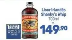 Supermercados Jau Serve Licor irlandês shanky's whip oferta