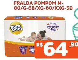 Supermercados Pague Menos Fralda pompom m oferta