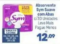 Supermercados Jau Serve Absorvente sym suave com abas oferta