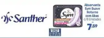 Supermercados Jau Serve Absorvente Sym Suave Noturno com Abas oferta