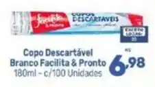 Supermercados Jau Serve Copo Descartável Branco Facilita & Pronto oferta
