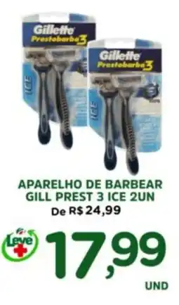 Araújo Supermercados Aparelho de barbear gill prest 3 ice 2un oferta