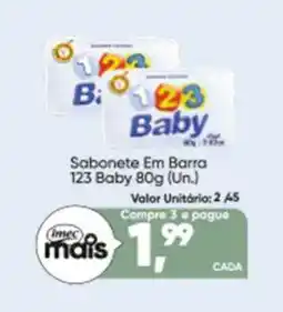 Imec Supermercados Sabonete em barra 123 baby oferta