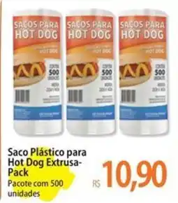 Atacadão Saco Plástico para Hot Dog Extrusa- Pack oferta