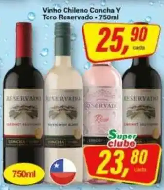 Rede Supermarket Vinho chileno concha y toro reservado oferta