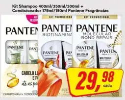 Rede Supermarket Kit Shampoo 400ml/350ml/300ml + Condicionador 175ml/150ml Pantene Fragrâncias oferta