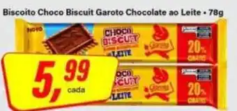 Rede Supermarket Biscoito Choco Biscuit Garoto Chocolate ao Leite oferta