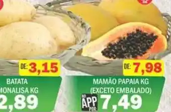 Supermercados Mendonça Batata monalisa kg oferta