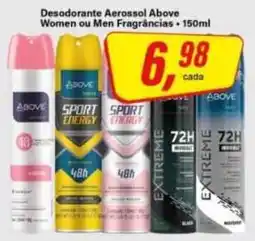 Rede Supermarket Desodorante Aerossol Above Women ou Men Fragrâncias oferta