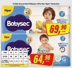 Rede Supermarket Fralda descartável babysec ultra sec hiper tamanhos oferta