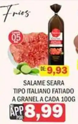 Supermercados Mendonça Salame seara tipo italiano fatiado oferta