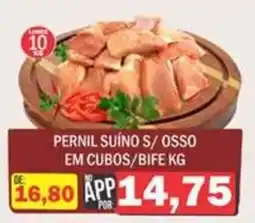 Supermercados Mendonça Pernil suíno s/ osso em cubos/bife kg oferta