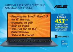 Lojas Cem notebook asus intel core i5-13 8gb 512gb ssd x1504va oferta