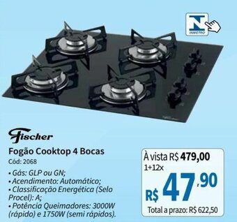 Deltasul Fischer Fogao Cooktop 4 Bocas oferta
