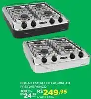 DB Supermercados Esmaltec - fogao laguna 4q preto/branco oferta