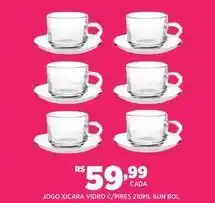 DB Supermercados Jogo vidro c/pires 210ml 6un bol oferta