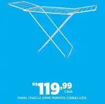 DB Supermercados Home - varal chao le portatil c/abas azul oferta