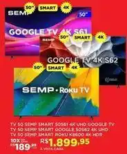 DB Supermercados Smart - tv 50 semp smart 50x61 4k uhd google tv oferta