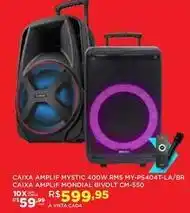 DB Supermercados Mondial - caixa amplif mystic 400w my-ps404t-la/br caixa amplif bivolt cm-550 oferta