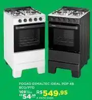 DB Supermercados Esmaltec - fogao ideal pop 4b bco/ pto oferta