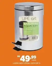 DB Supermercados Life - lixeira inox c/pedal cesto imp sl oferta