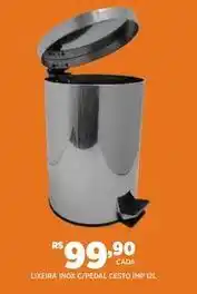 DB Supermercados Inox - lixeira c/pedal cestp imp 12l oferta