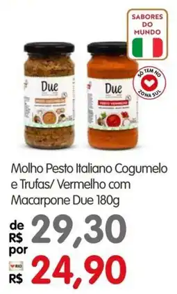Zona Sul molho pesto italiano cogumelo e trufas/ vermelho com macarpone due oferta