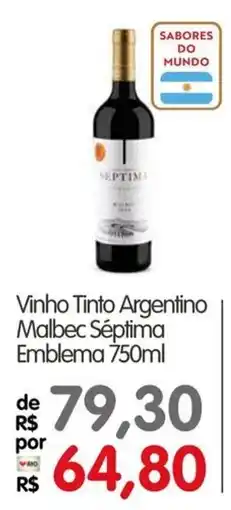 Zona Sul Vinho Tinto Argentino Malbec Séptima Emblema oferta