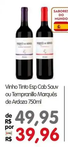 Zona Sul Vinho Tinto Esp Cab Sauv ou Tempranillo Marqués de Ardoza oferta
