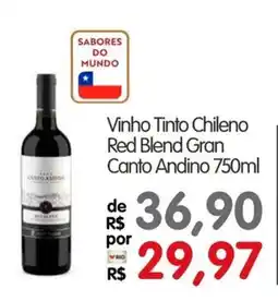Zona Sul Vinho Tinto Chileno Red Blend Gran Canto Andino oferta