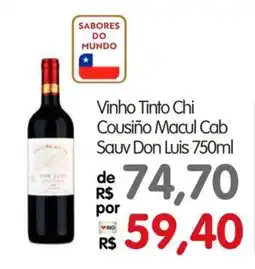 Zona Sul Vinho Tinto Chi Cousiño Macul Cab Sauv Don Luis oferta