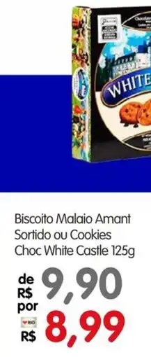Zona Sul Biscoito Malaio Amant Sortido ou Cookies Choc White Castle oferta
