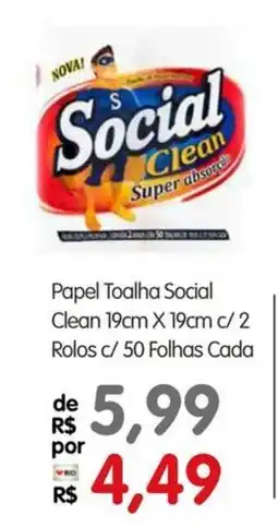 Zona Sul Papel toalha social clean oferta