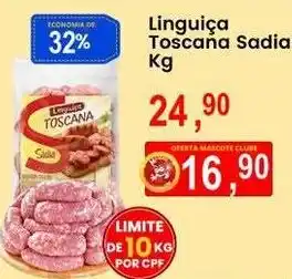 Federzoni Supermercados Linguiça Toscana Sadia oferta