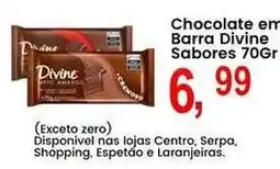 Federzoni Supermercados Chocolate em barra divine sabores oferta