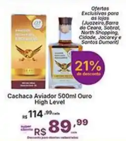 Super Lagoa Cachaca Aviador 500ml Ouro High Level oferta